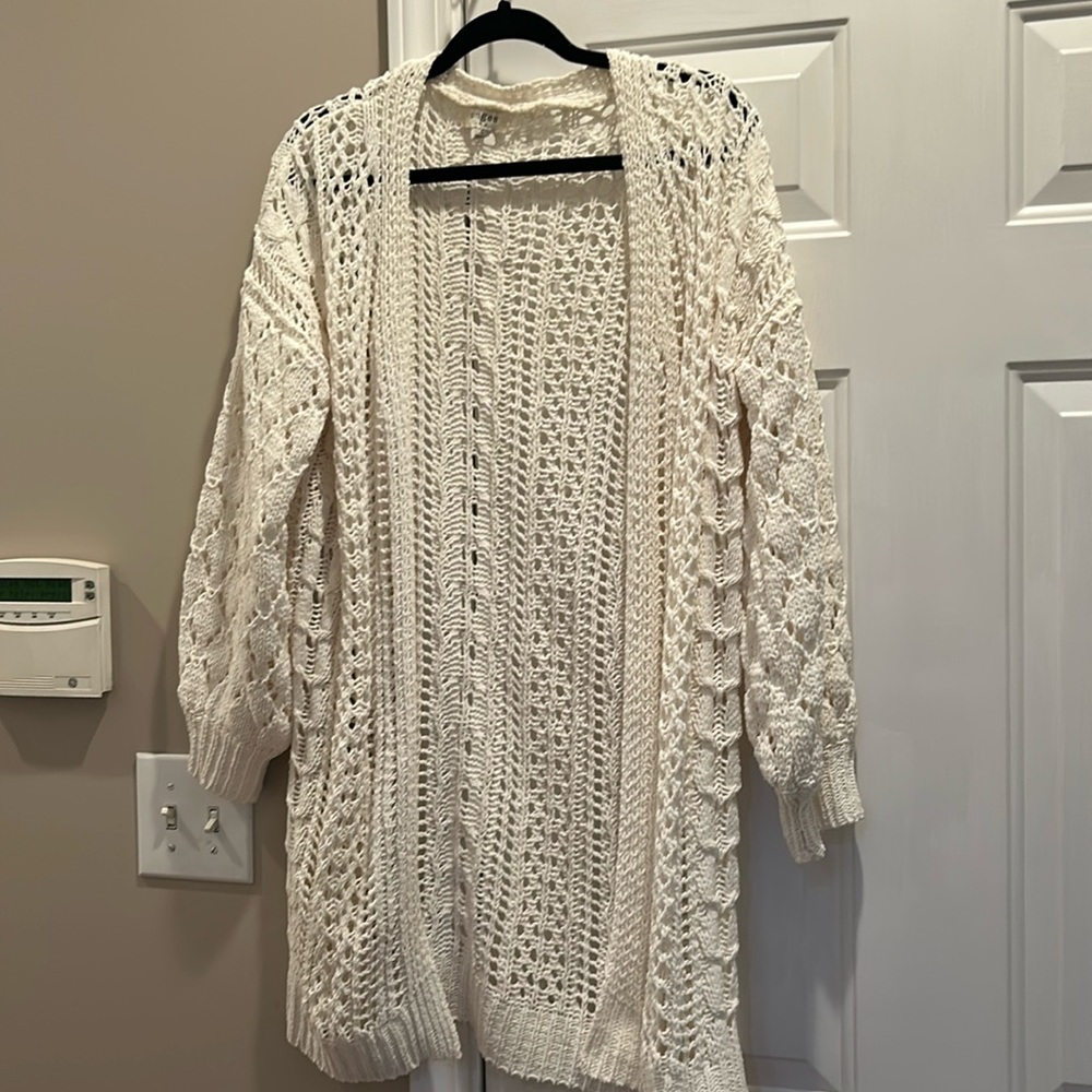 Umgee Cream Open-Knit Cardigan